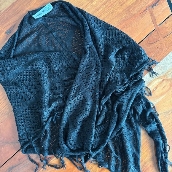 🦊 Forever 21 Black Knit Scarf Wrap - Picture 5 of 6